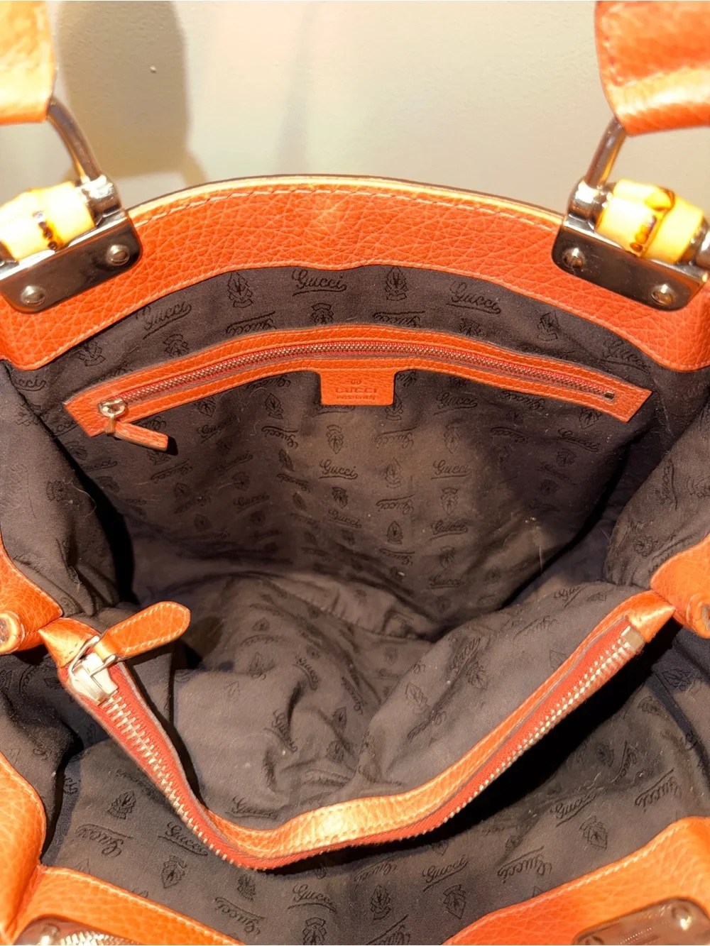 Gucci Libeccio Medium Bamboo Bar Tote Bag